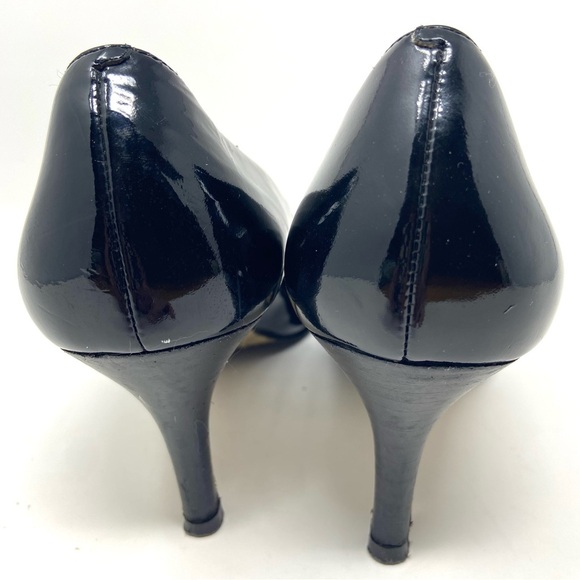 COLE HAAN Black Patent Leather Pumps 3 Inch Heels Classic Career - Picture 5 of 9